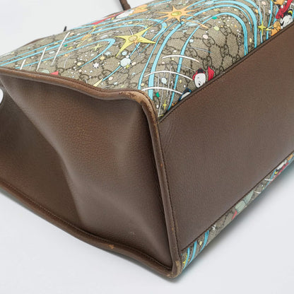 Gucci x Disney Multicolor Donald Duck GG Supreme Canvas and Leather Interlocking G Shopping Tote