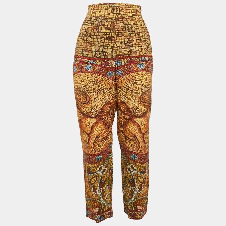 Dolce & Gabbana Multicolor Printed Crepe Trousers – Size M