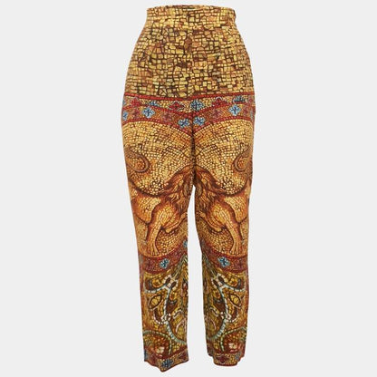 Dolce & Gabbana Multicolor Printed Crepe Trousers – Size M