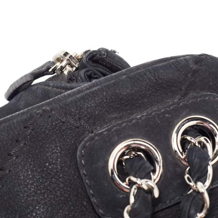 Chanel Black Nubuck Leather Darjeeling Flap Bag – Fair Condition