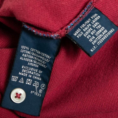 Ralph Lauren Red Cotton Pique Skinny Polo T-Shirt - Size S