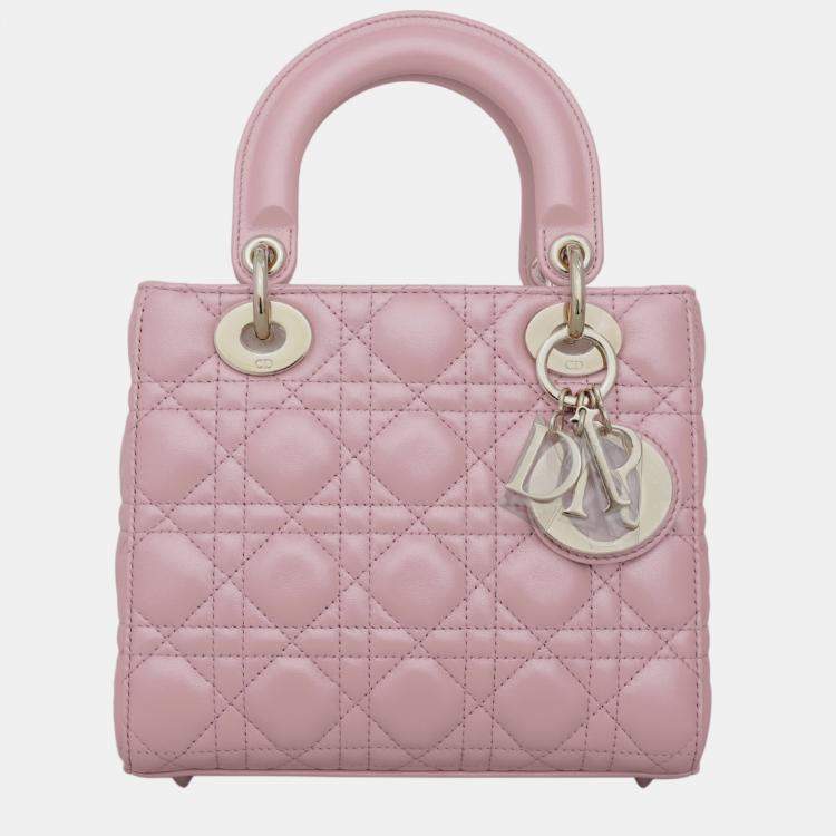 Dior Small Lady Dior Melocoton Pink Pearl Lambskin –  Full Set