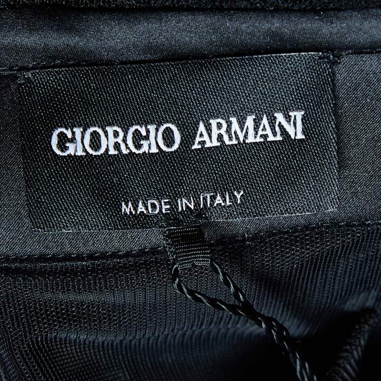Giorgio Armani Black Tulle Embellished Flared Dress – Size S – Brand New