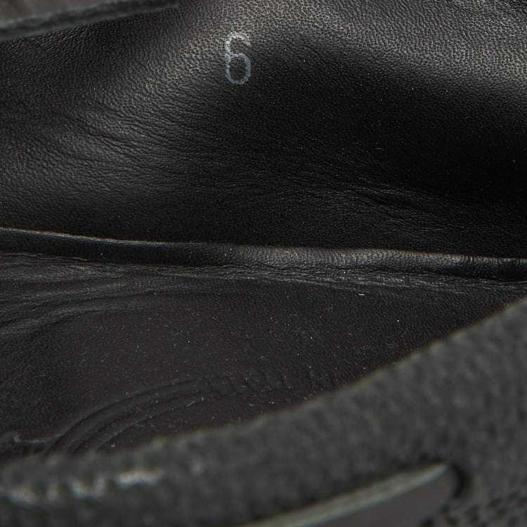 Tod’s Dark Grey Leather Gommino Bow Loafers - Size 39.5