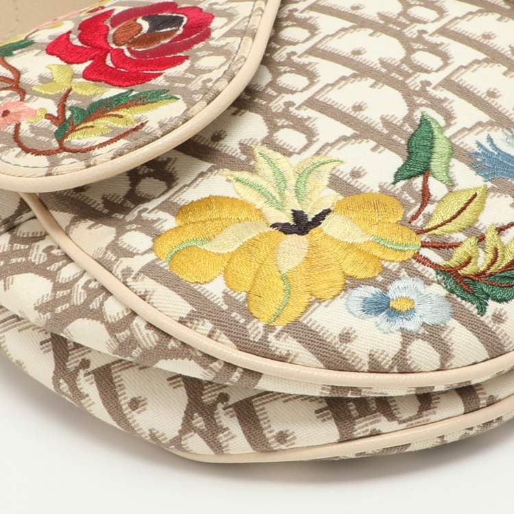 Dior Oblique Floral Embroidered Saddle Bag