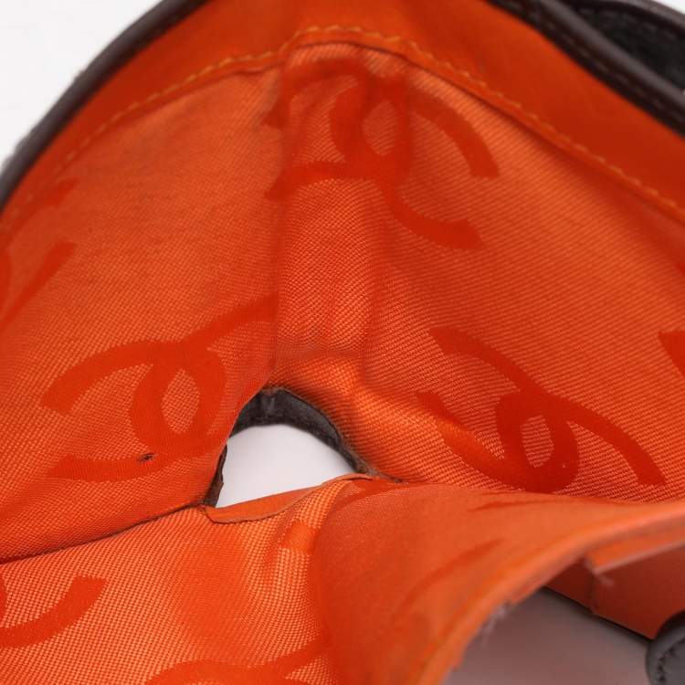 Chanel Brown Quilted Leather Cambon Ligne Compact Wallet