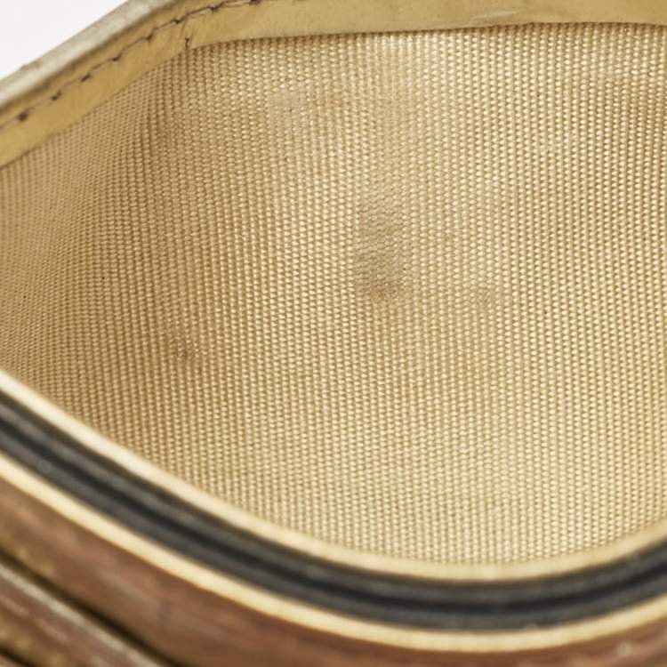 Chanel Gold Quilted Leather CC Card Holder