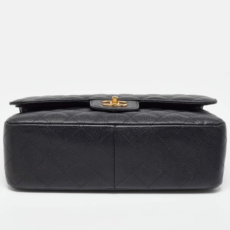 Chanel Jumbo Classic Double Flap Bag in Black Caviar Leather
