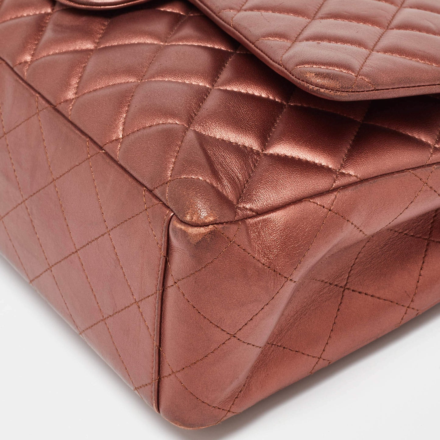 Chanel Copper Quilted Leather Maxi Classic Double Flap Bag – Rare Color