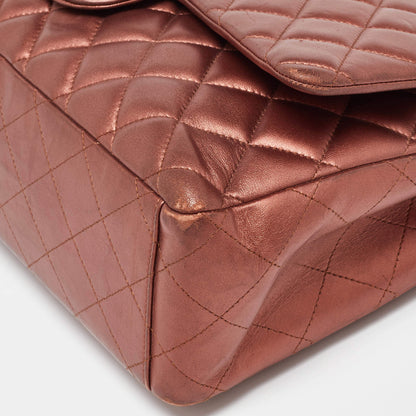 Chanel Copper Quilted Leather Maxi Classic Double Flap Bag – Rare Color