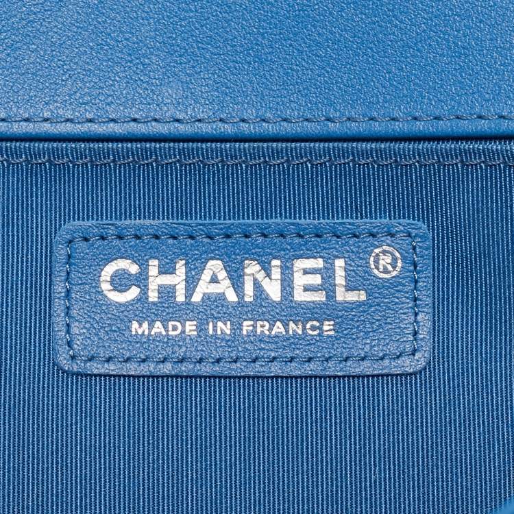 Chanel Medium Boy Bag in Light Blue Quilted Leather