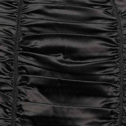 Dolce & Gabbana Black Silk Ruched Midi Skirt – Size L