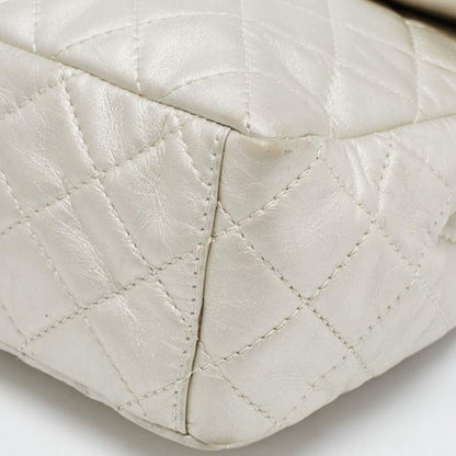 Chanel Metallic Grey Quilted Leather Maxi Classic Single Flap Bag