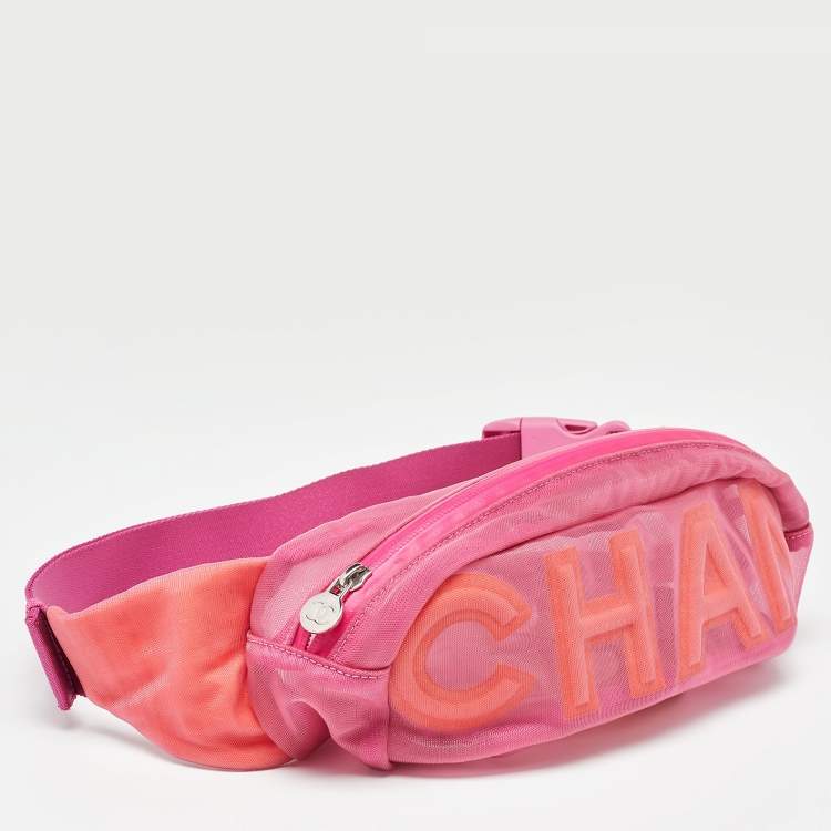 Chanel Pink Mesh & Fabric CC Belt Bag