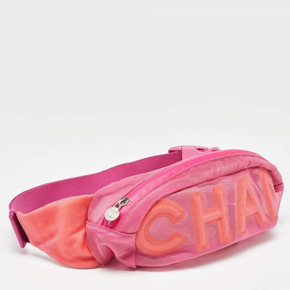 Chanel Pink Mesh & Fabric CC Belt Bag