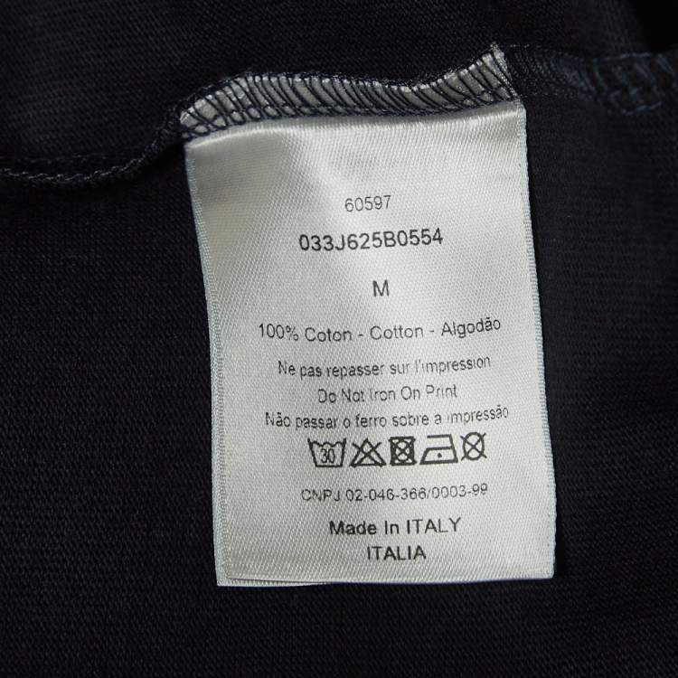 Dior Homme x Air Jordan Navy Blue Embroidered T-Shirt M