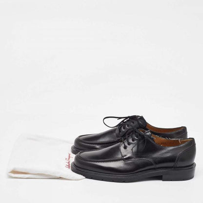 Salvatore Ferragamo Black Leather Derby Shoes – Men’s Size 41.5 - Brand New