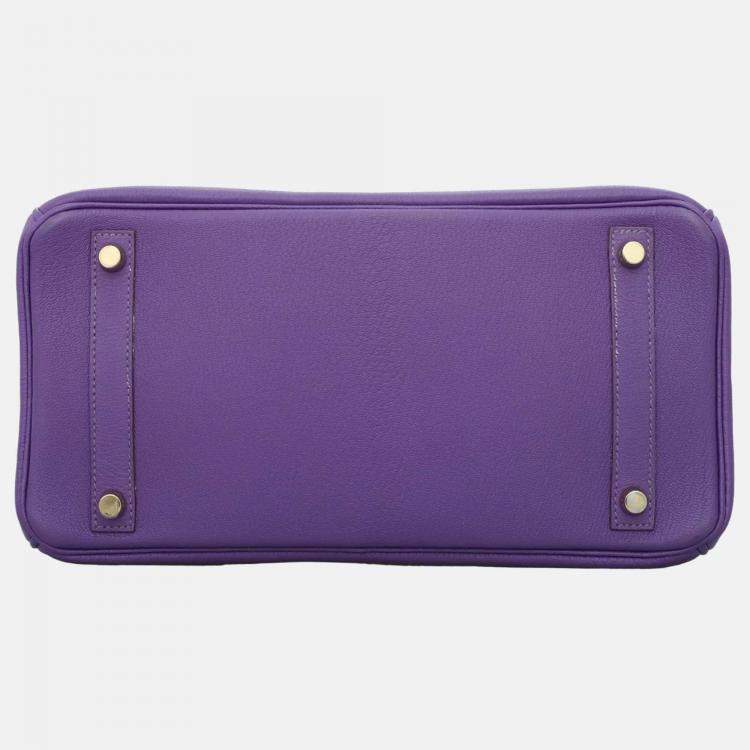 Hermès Birkin 30 Purple Leather with Gold Hardware