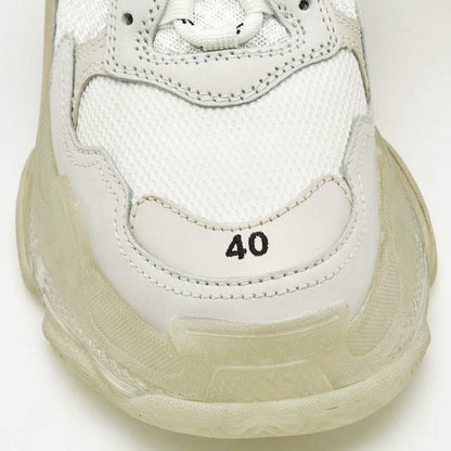 Balenciaga White Triple S Clear Sole Sneakers 40