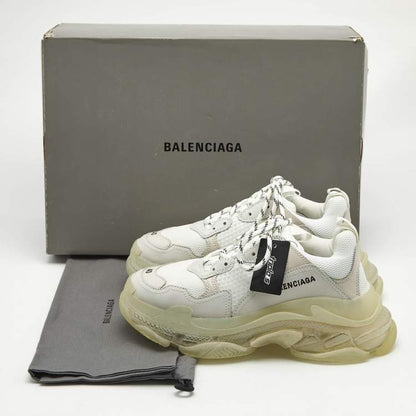 Balenciaga White Triple S Clear Sole Sneakers 40