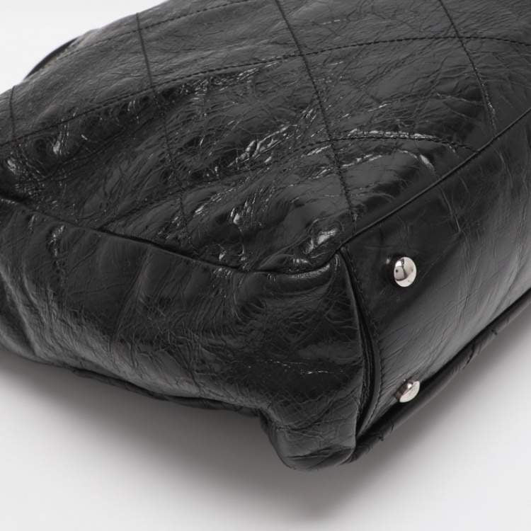 Chanel Black Quilted Glazed Leather Portobello Tote