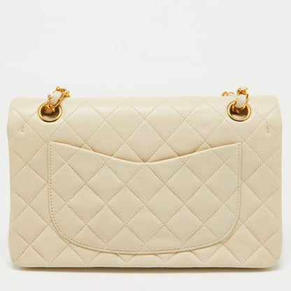 Chanel Small Classic Double Flap Bag in Cream Quilted Leather