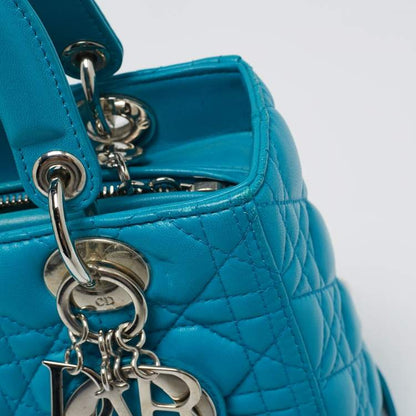 Dior Turquoise Blue Medium Lady Dior Tote