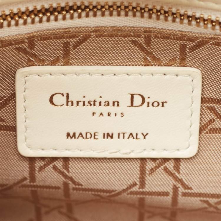Dior Small Off-White Cannage Leather Lady Dior ABCDior Tote