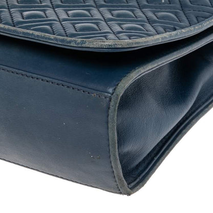 Tory Burch Blue Leather Medium Fleming Shoulder Bag