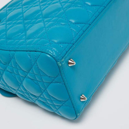 Dior Turquoise Blue Medium Lady Dior Tote