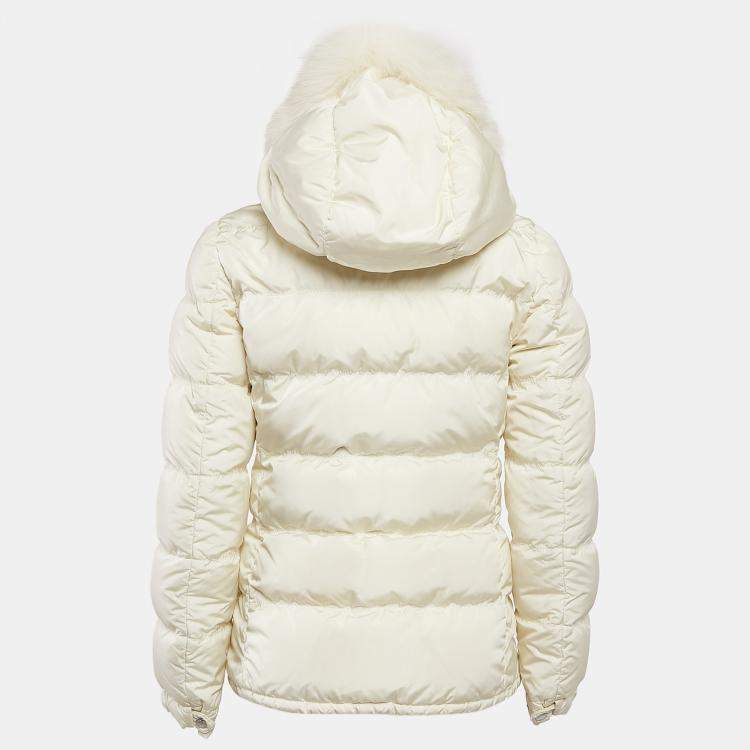 Prada Off-White Quilted Fur Trim Down Jacket – Size S