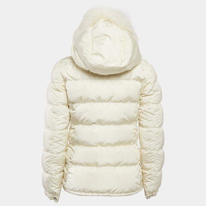 Prada Off-White Quilted Fur Trim Down Jacket – Size S