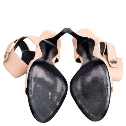Alexander Wang Beige Leather Ankle Cuff Sandals Size 40