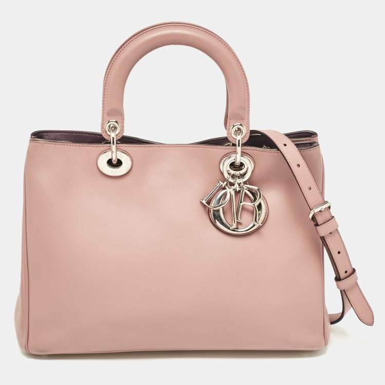 Dior Medium Dusty Pink Leather Diorissimo Shopper Tote