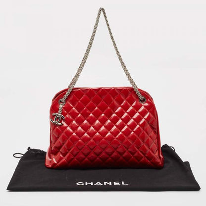 Chanel Red Patent Leather Large Just Mademoiselle Bag