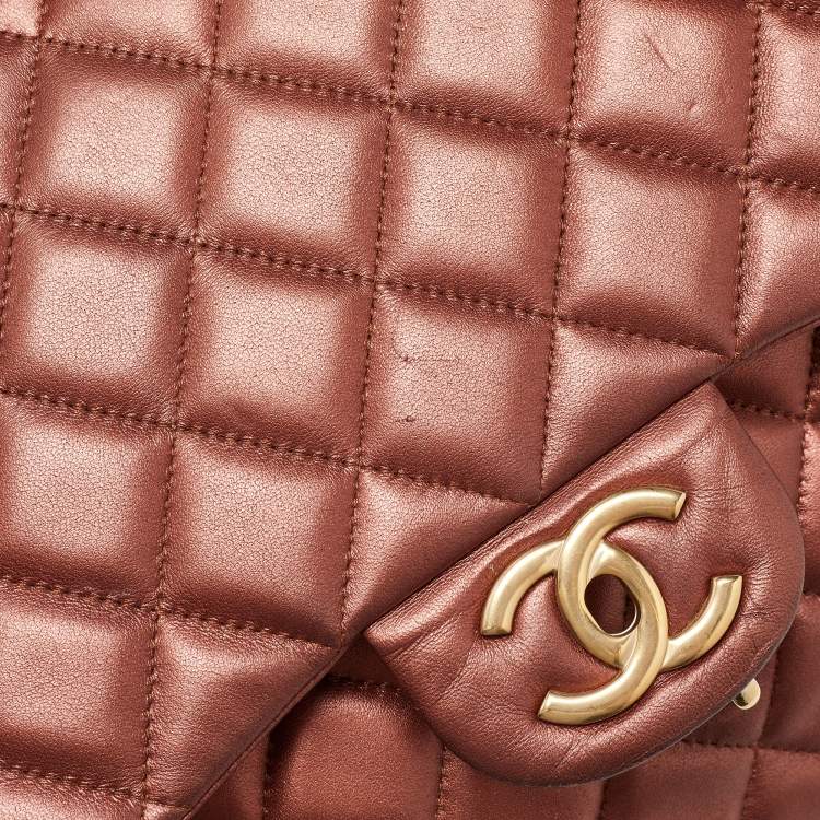Chanel Copper Quilted Leather Maxi Classic Double Flap Bag – Rare Color