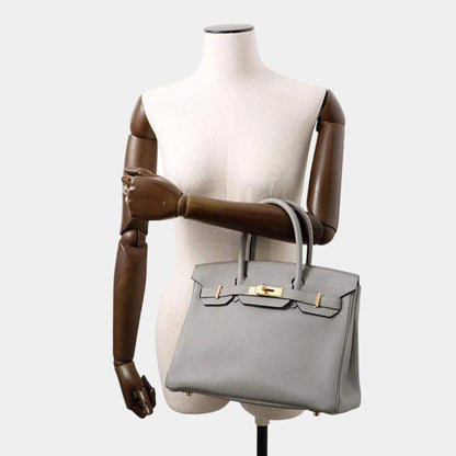 Hermès Birkin 30 Gris Mouette Togo Leather Bag with Gold Hardware