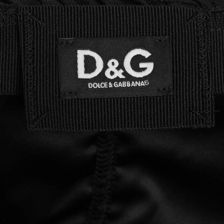 Dolce & Gabbana Black Silk Ruched Midi Skirt – Size L