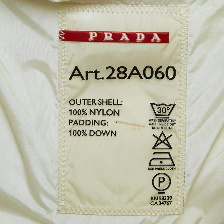 Prada Off-White Quilted Fur Trim Down Jacket – Size S