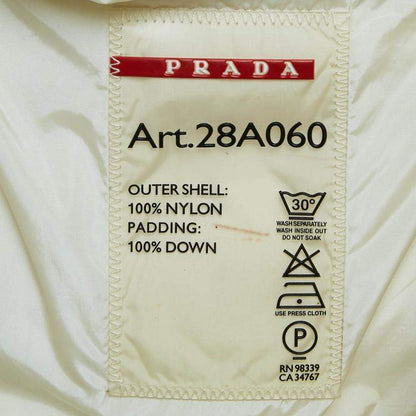 Prada Off-White Quilted Fur Trim Down Jacket – Size S