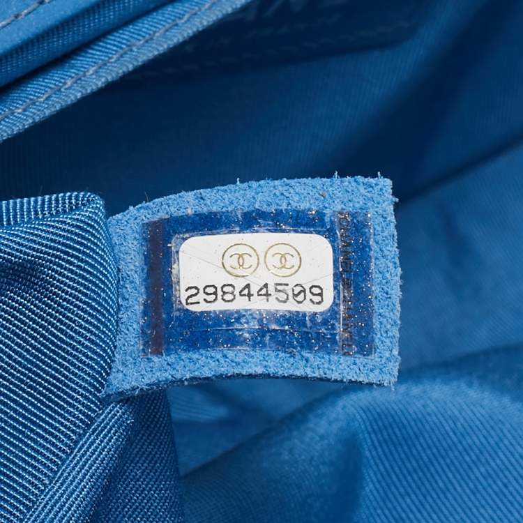 Chanel Medium Boy Bag in Light Blue Quilted Leather