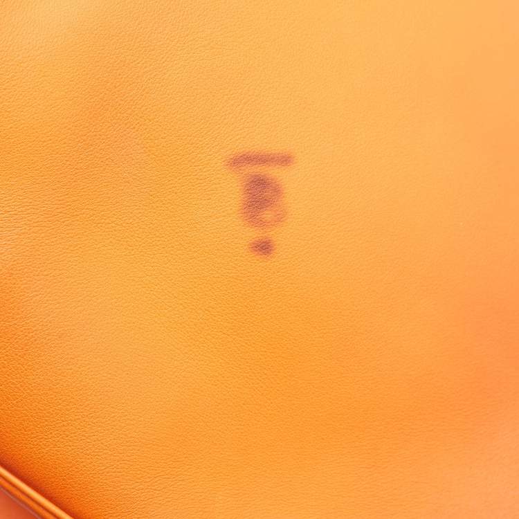 Dior Large Orange Leather Diorissimo Shopper Tote – With Pouch