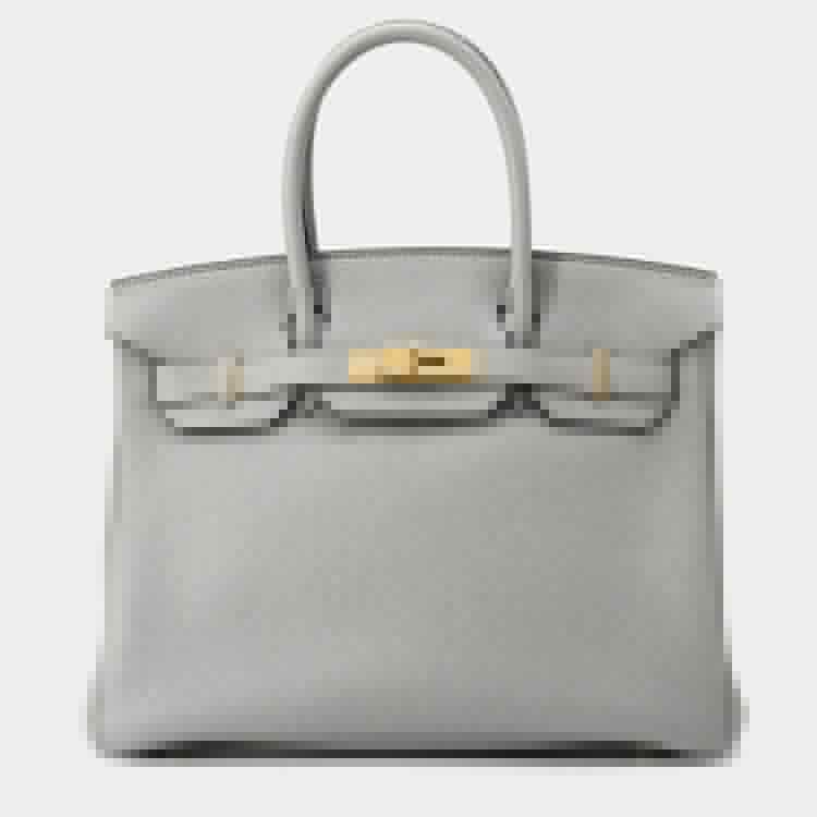 Hermès Birkin 30 Gris Mouette Togo Leather Bag with Gold Hardware