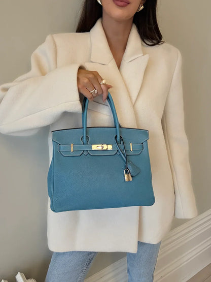 HERMÈS BIRKIN 30 IN BLUE JEAN TOGO LEATHER WITH PHW