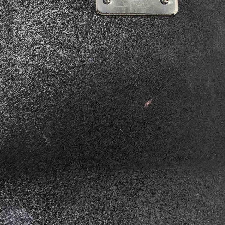 Chanel Black/Silver Chevron Patent Leather Medium Boy Flap Bag