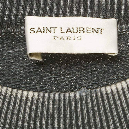 Saint Laurent Paris Faded Grey Logo Cotton Sweatshirt – Size S