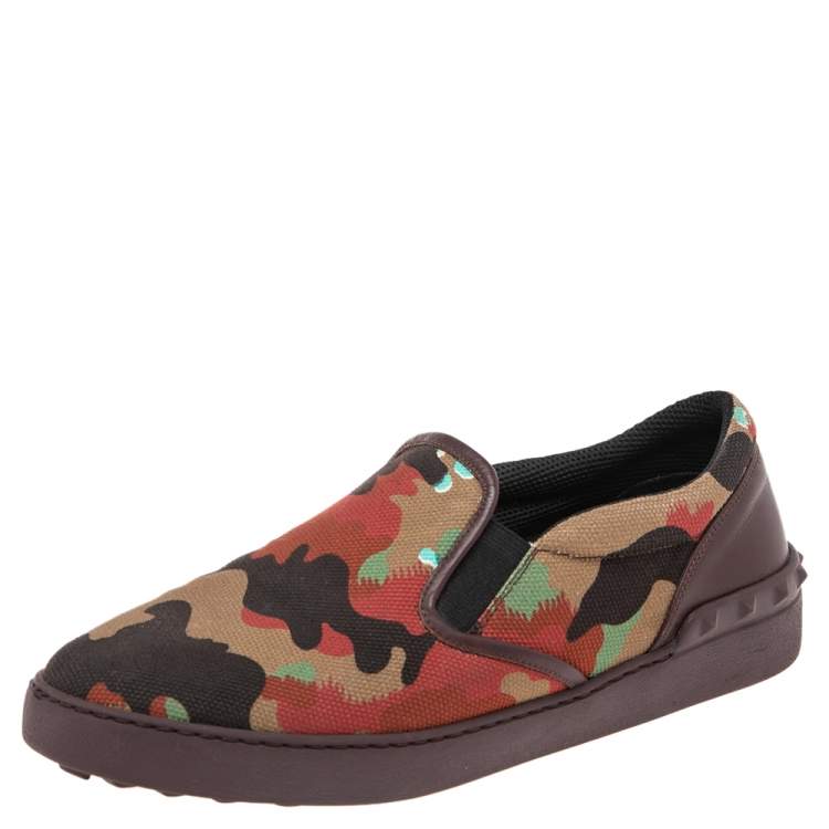 Valentino Camouflage Rockstud Low Top Sneakers Size 40