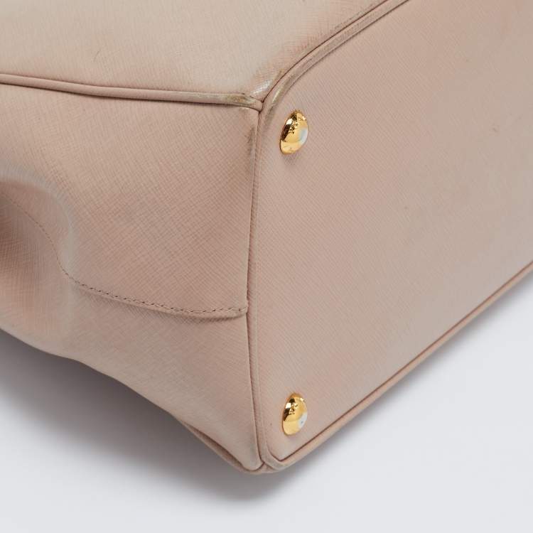 Prada Dusty Pink Saffiano Leather Medium Double Zip Tote