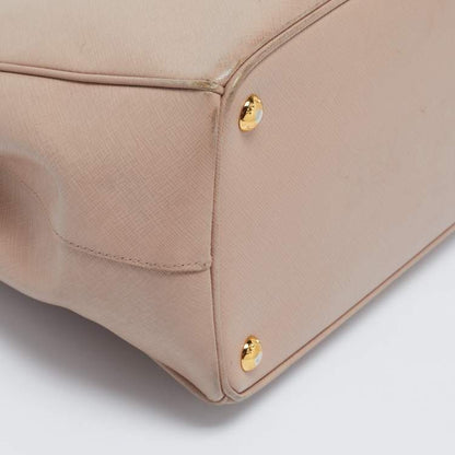 Prada Dusty Pink Saffiano Leather Medium Double Zip Tote