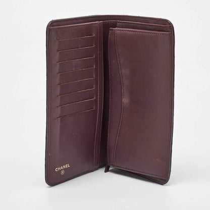 Chanel Black Quilted Caviar Leather L Yen Continental Wallet